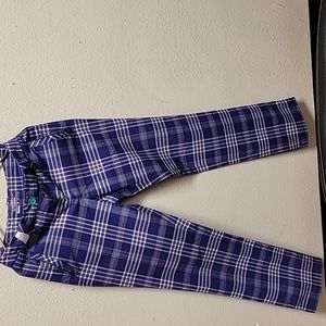 NIKE Womens Size 2 Tour PerformancePlaid Golf Pants GrayPurple White Plaid